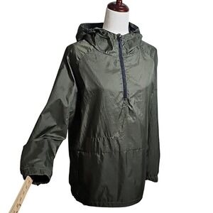 Imperial Motion Olive Green Men's Hooded Nylon Windbreaker Jacket Medium Unisex